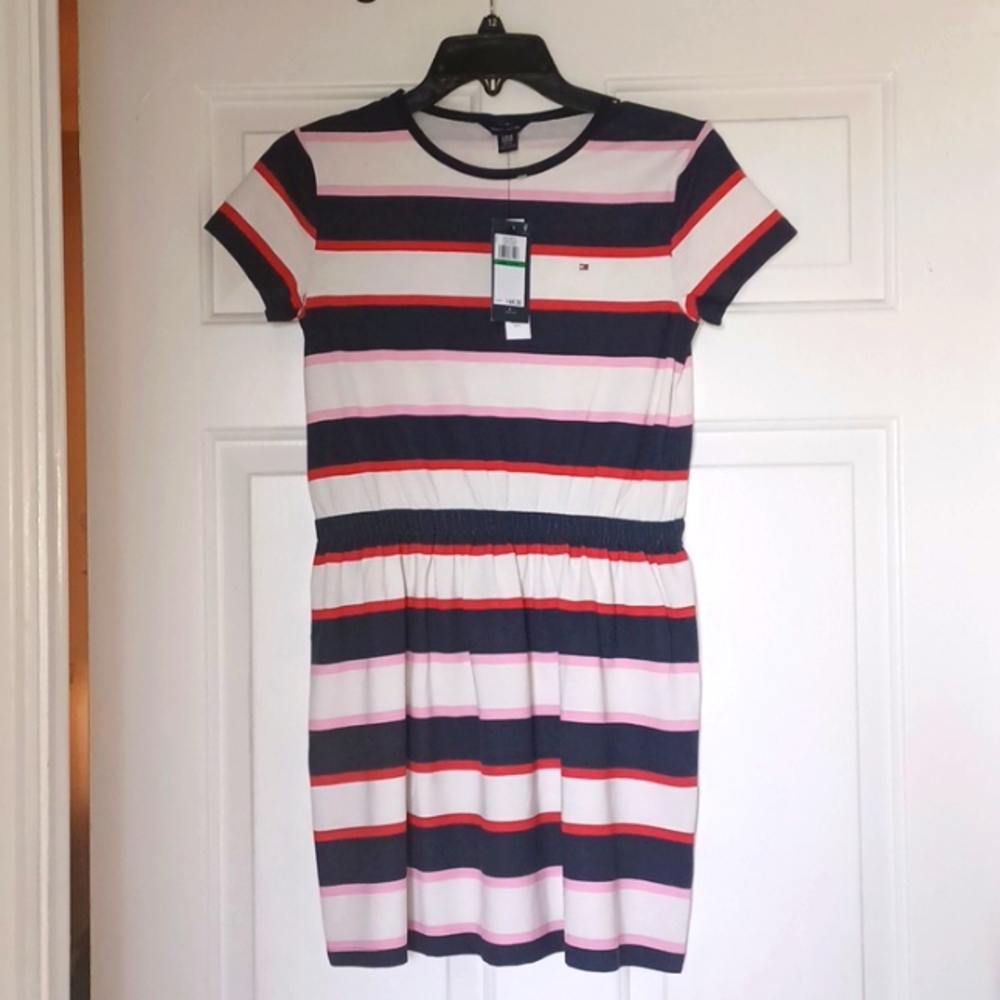 Tommy Hilfiger Red, Navy, Pink, & white Dress New with tags